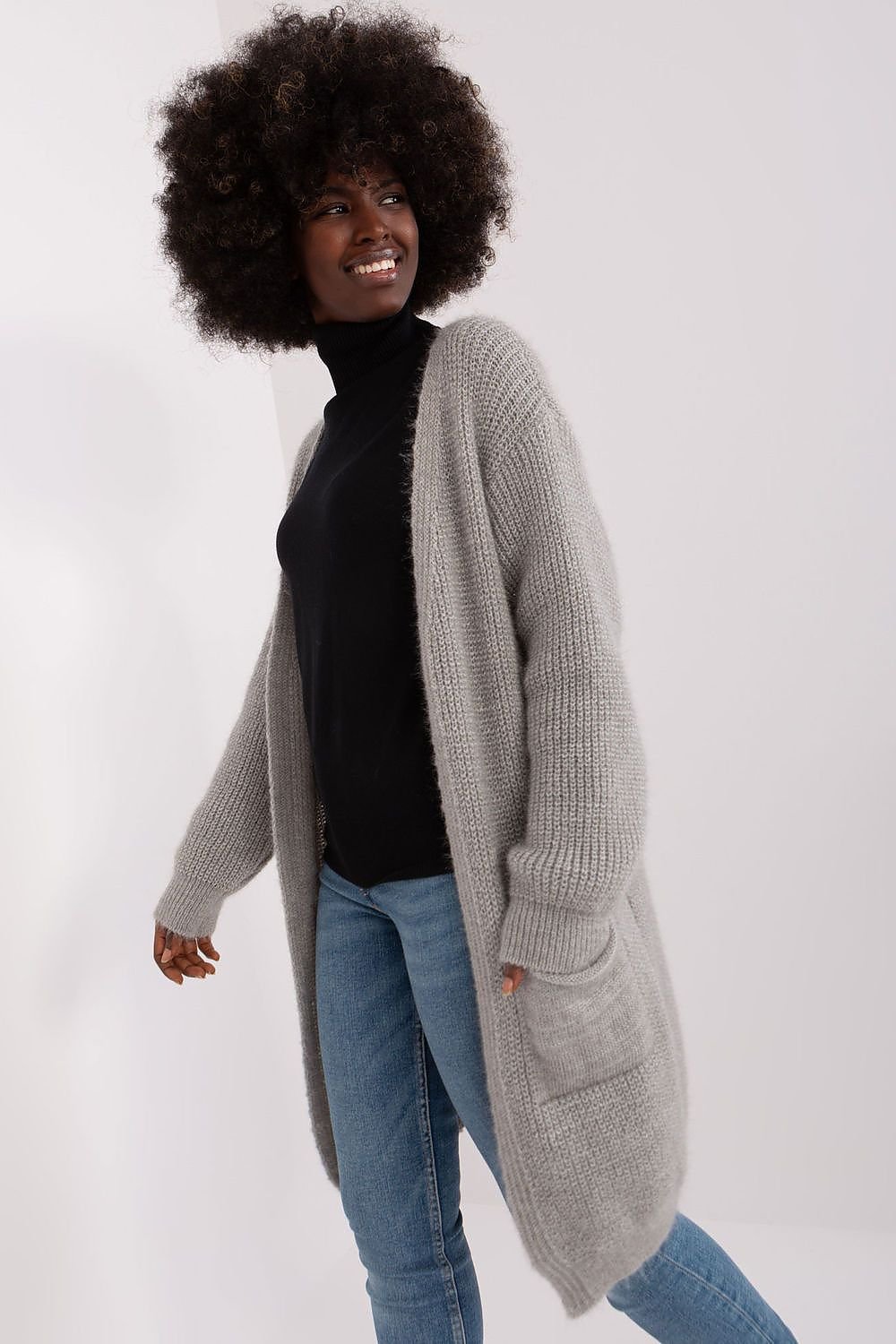 Long Cardigan with Pockets green / one-size-fits-all MAHYSTYLE
