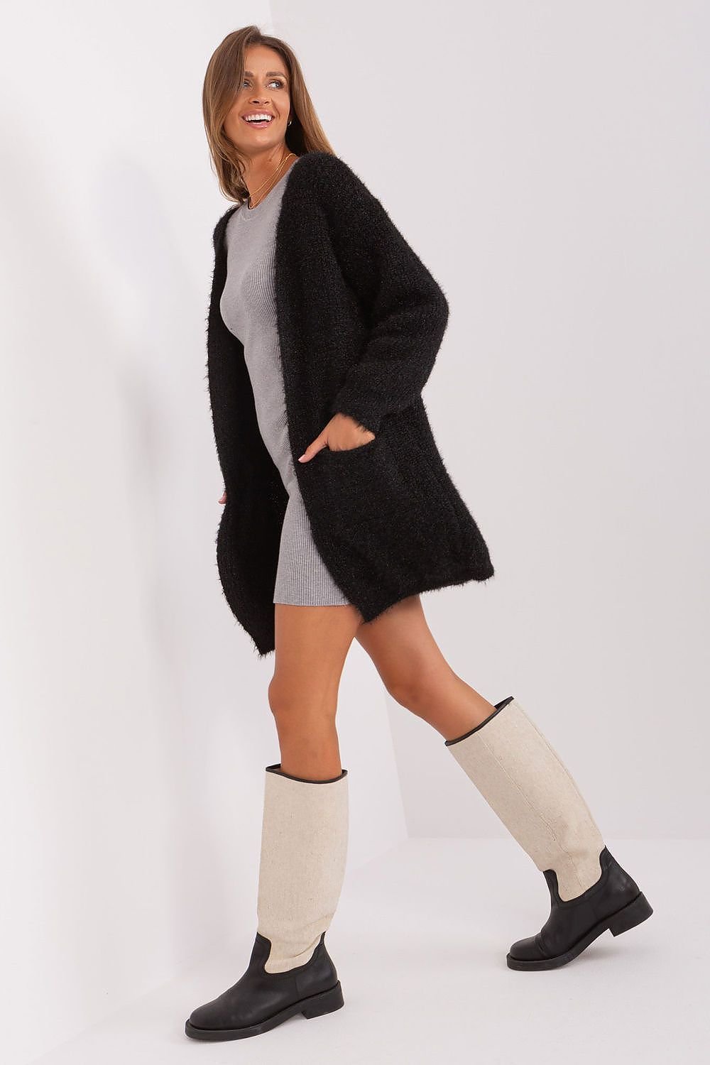 Long Cardigan with Pockets green / one-size-fits-all MAHYSTYLE