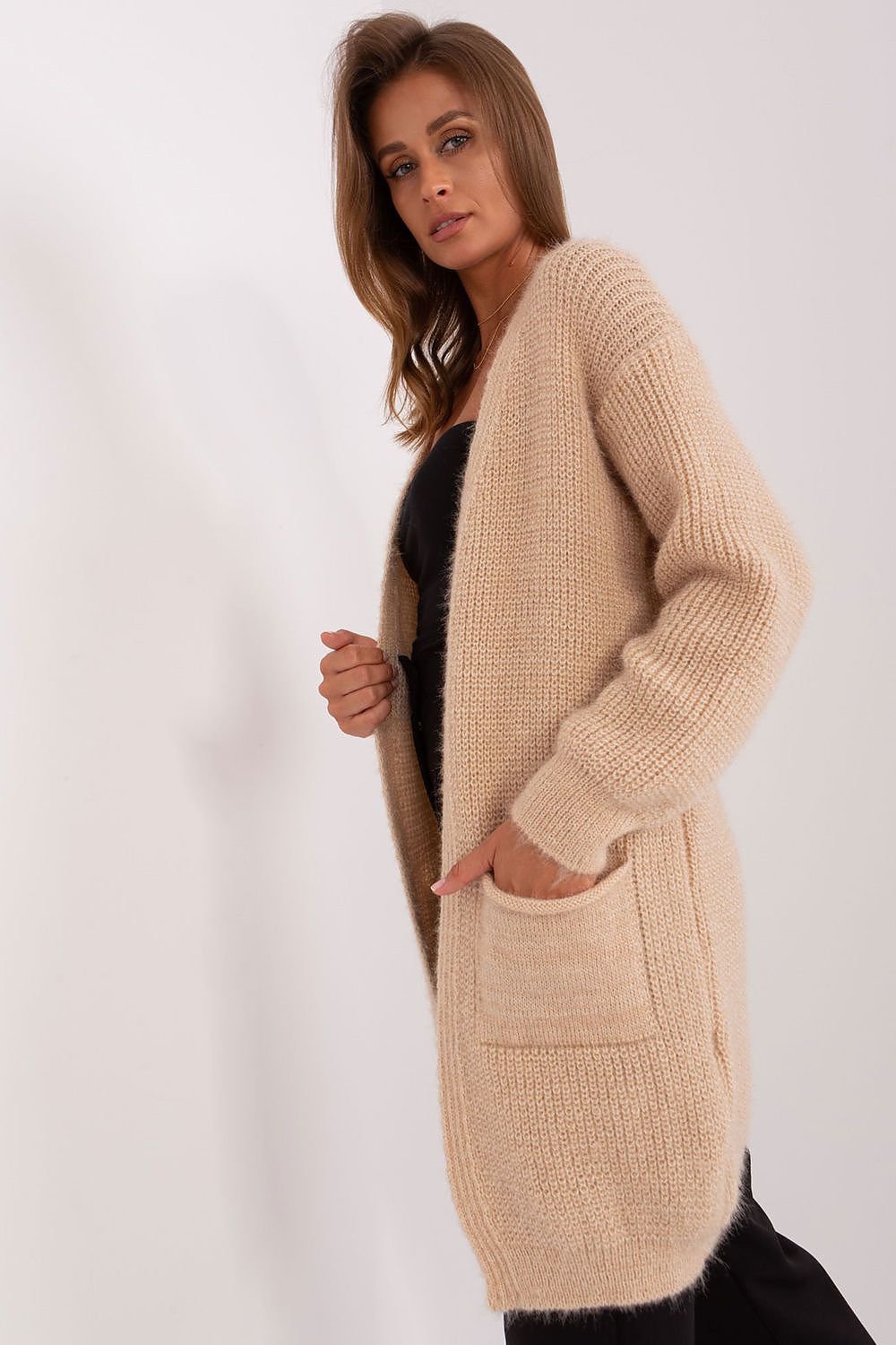 Long Cardigan with Pockets green / one-size-fits-all MAHYSTYLE