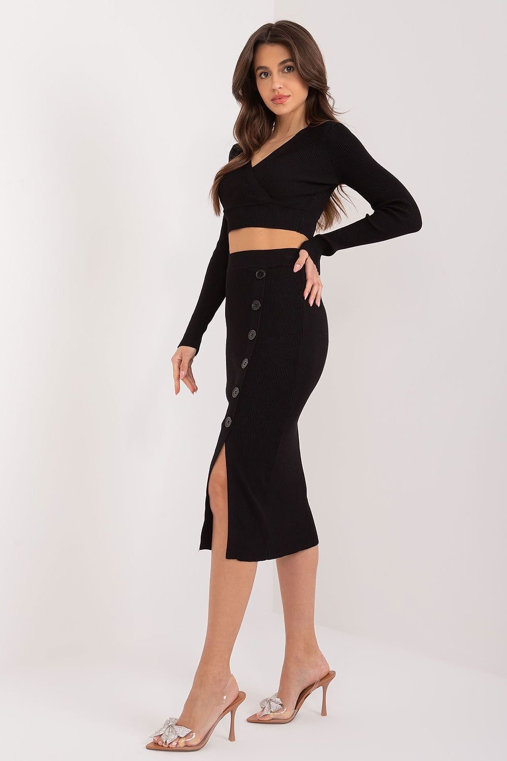 Sweater and Midi Skirt Set black / one-size-fits-all MAHYSTYLE