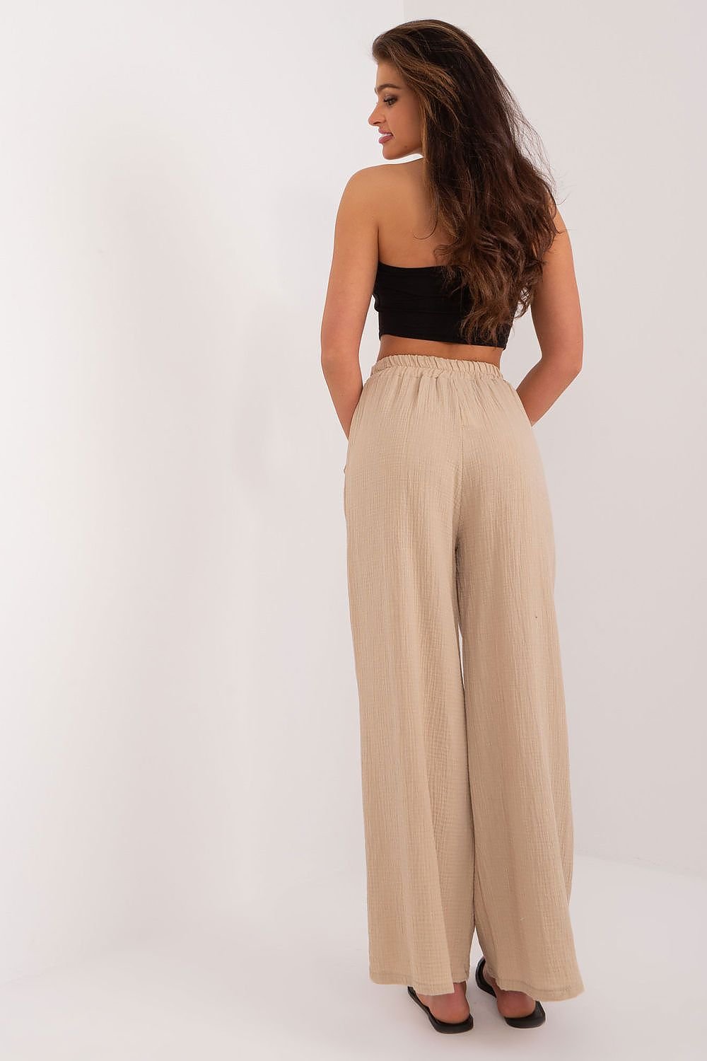 Versatile Fabric Pants by Italy Moda beige / one-size-fits-all MAHYSTYLE