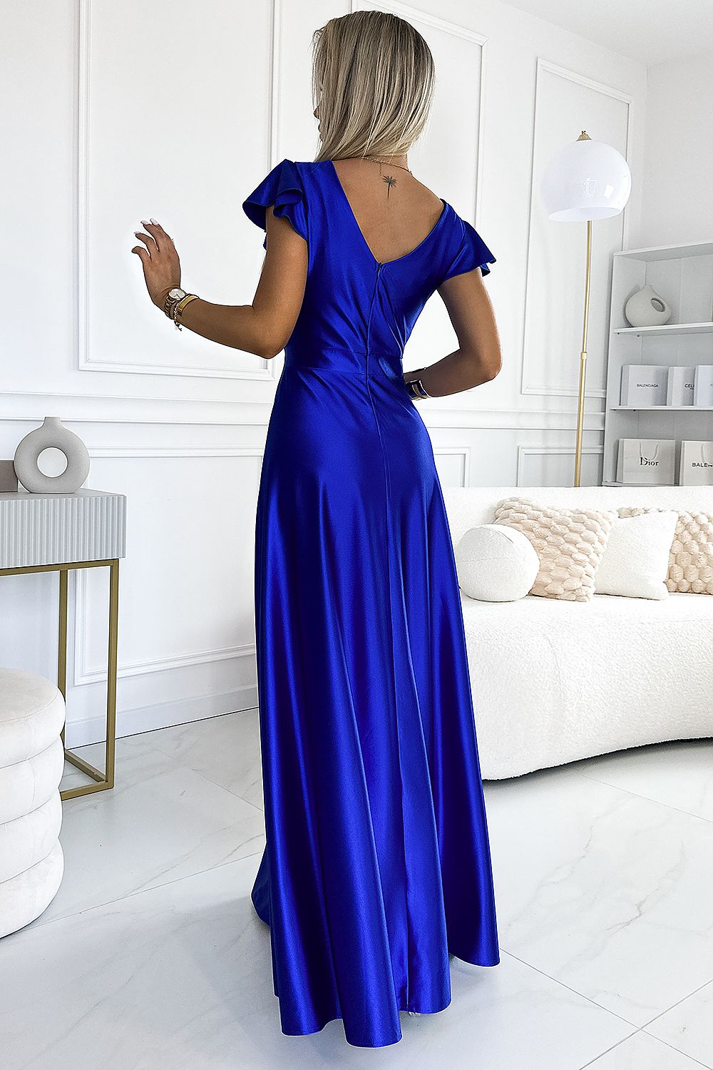 Crystal Maxi Dress by Numoco – Elegant Wrap Dress with High Slit red / XS MAHYSTYLE
