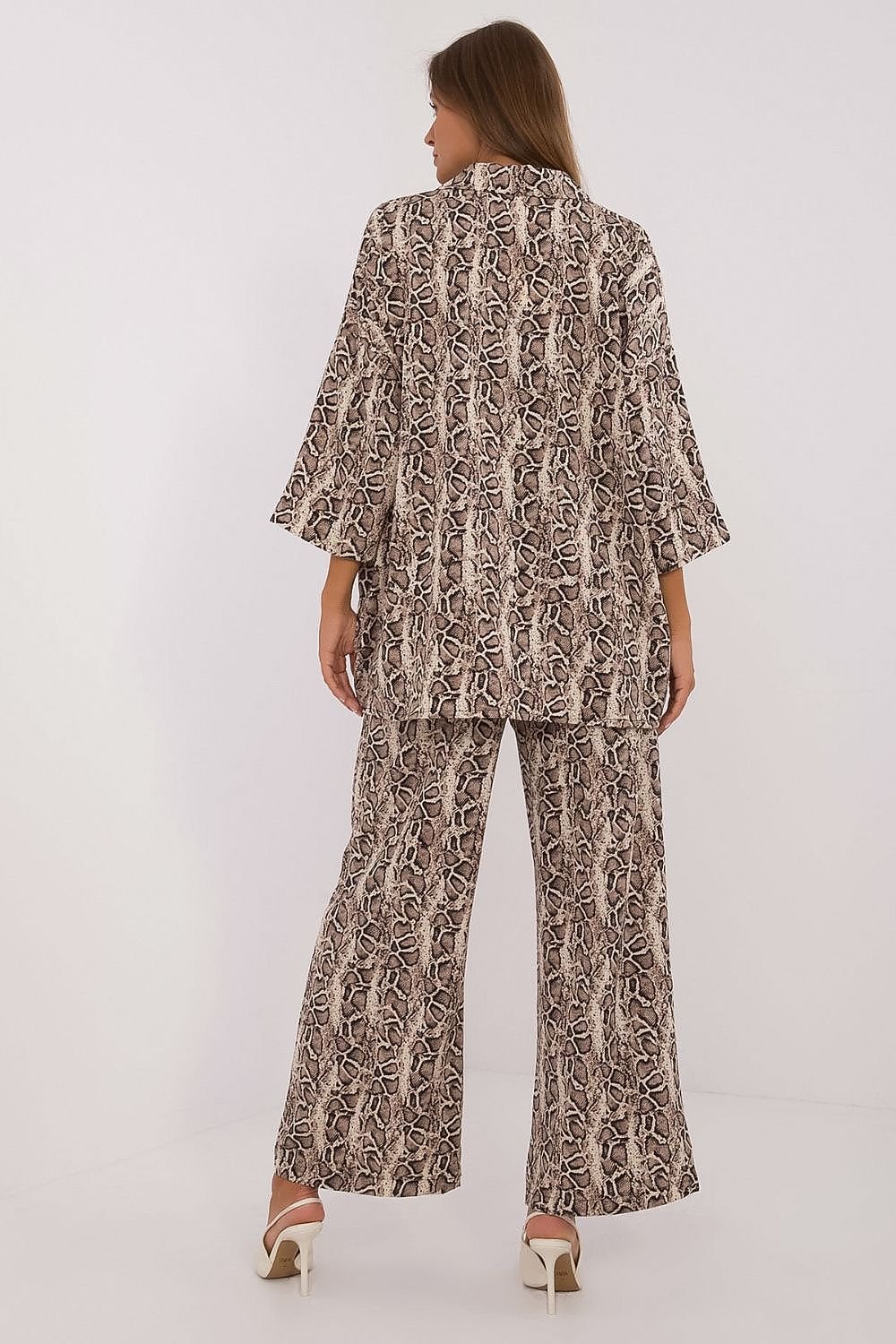 Comfort Print Shirt and Pants Set by Italy Moda beige / one-size-fits-all MAHYSTYLE