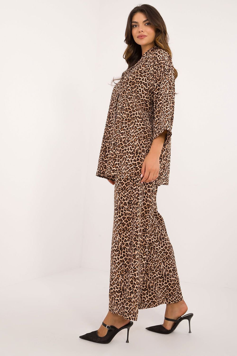 Comfort Print Shirt and Pants Set by Italy Moda beige / one-size-fits-all MAHYSTYLE