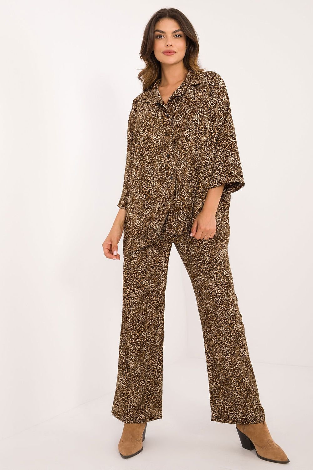 Comfort Print Shirt and Pants Set by Italy Moda beige 6 / one-size-fits-all MAHYSTYLE