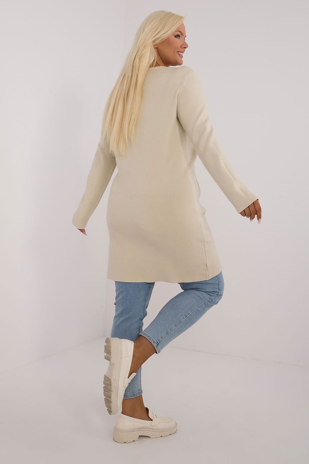 long cut Sweater plus size beige / XL/XXL MAHYSTYLE