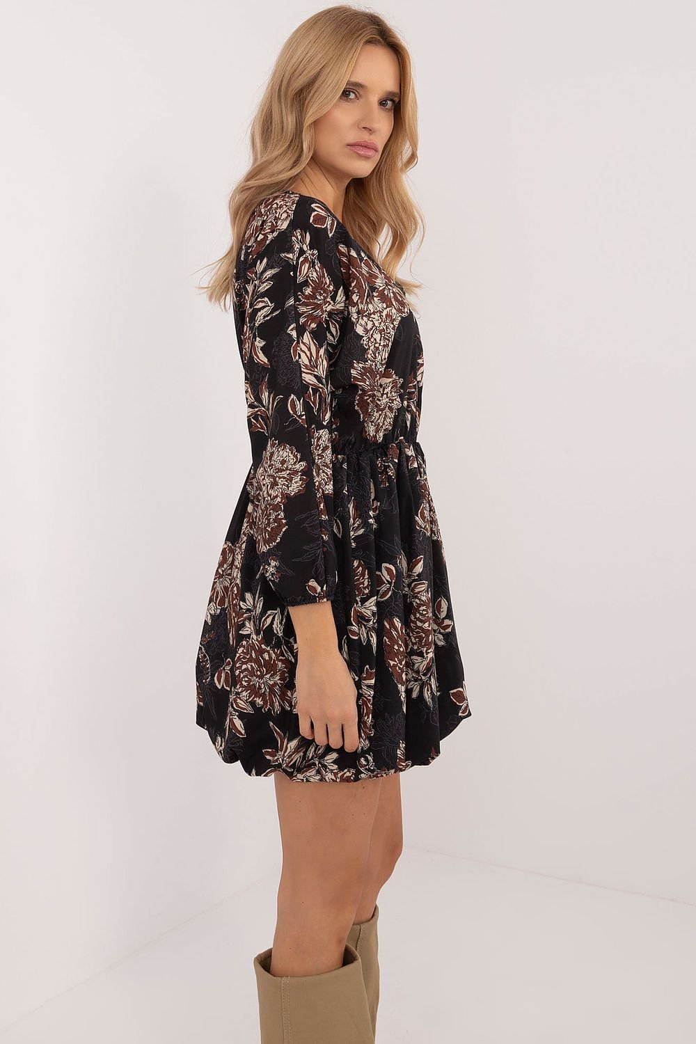 Bombshell Floral Dress by Italy Moda – Chic, Flattering & Comfortable beige / one-size-fits-all MAHYSTYLE