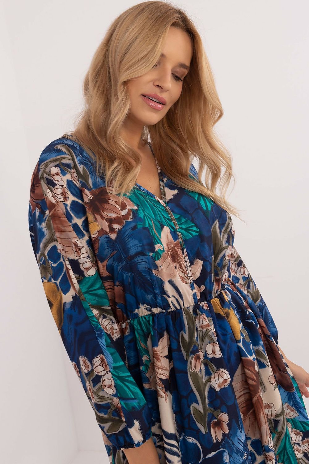 Bombshell Floral Dress by Italy Moda – Chic, Flattering & Comfortable beige / one-size-fits-all MAHYSTYLE