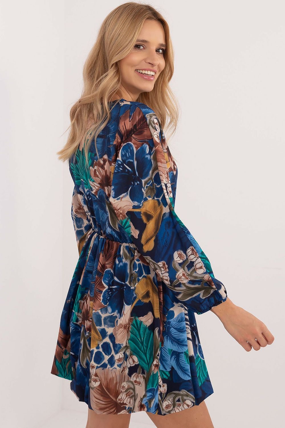 Bombshell Floral Dress by Italy Moda – Chic, Flattering & Comfortable beige / one-size-fits-all MAHYSTYLE