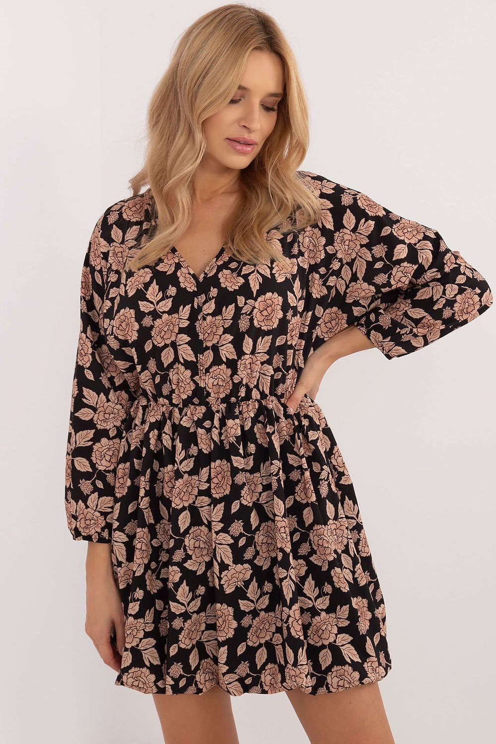 Bombshell Floral Dress by Italy Moda – Chic, Flattering & Comfortable beige 5 / one-size-fits-all MAHYSTYLE