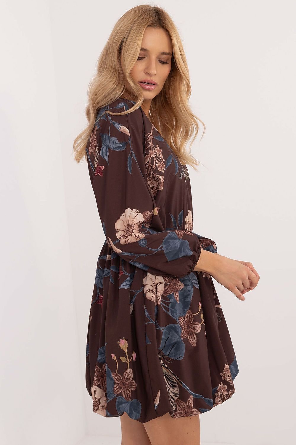 Bombshell Floral Dress by Italy Moda – Chic, Flattering & Comfortable beige / one-size-fits-all MAHYSTYLE
