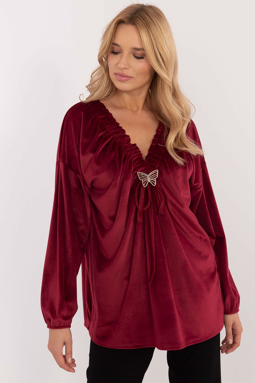 Chic Velour Blouse red / one-size-fits-all MAHYSTYLE