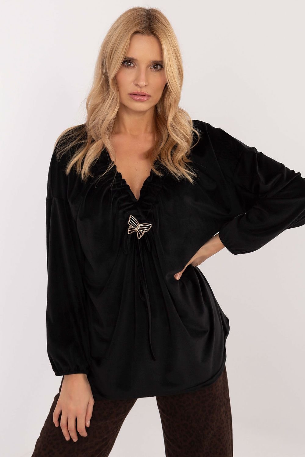 Chic Velour Blouse red / one-size-fits-all MAHYSTYLE