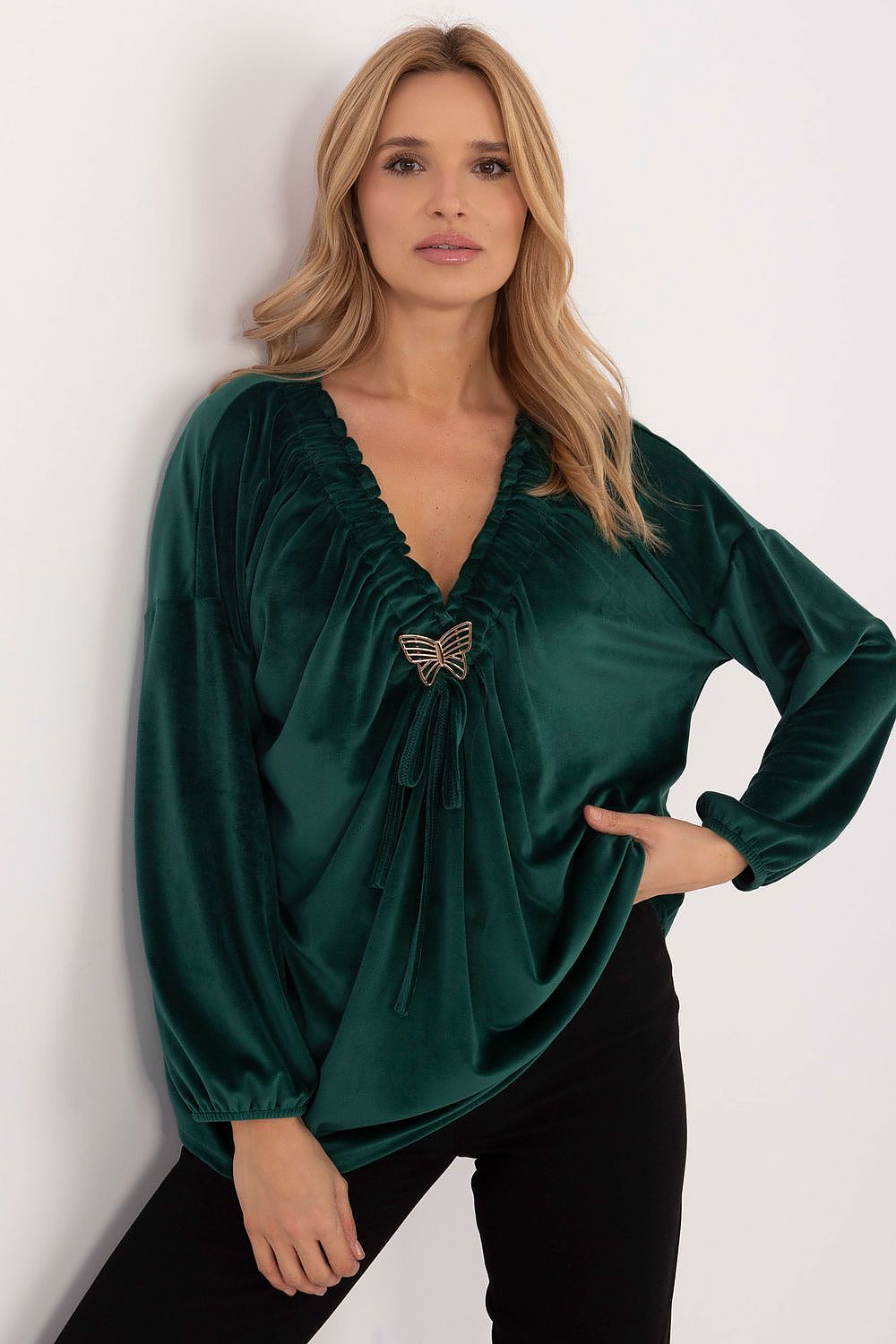 Chic Velour Blouse green / one-size-fits-all MAHYSTYLE