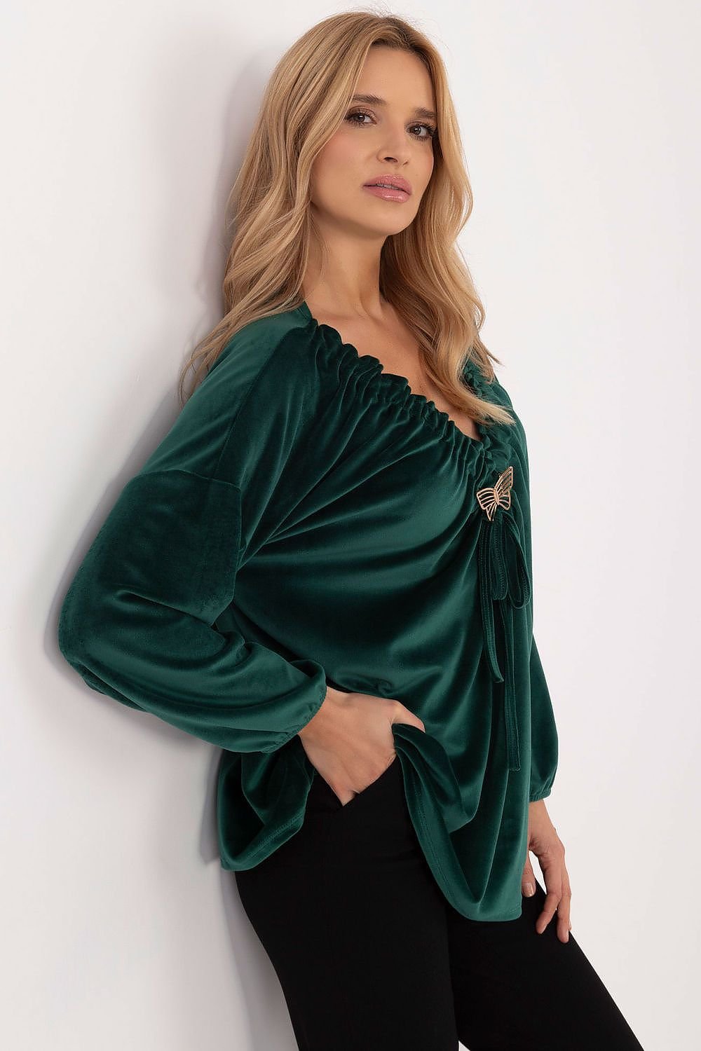 Chic Velour Blouse red / one-size-fits-all MAHYSTYLE