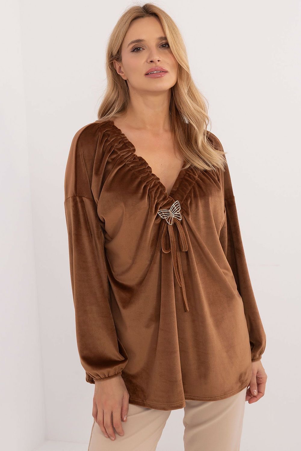 Chic Velour Blouse brown 3 / one-size-fits-all MAHYSTYLE