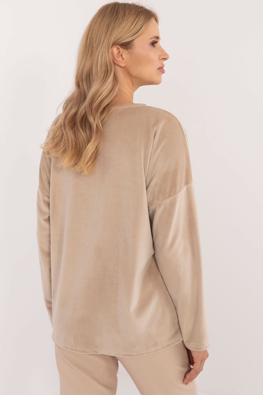 Stylish Velour Blouse brown / one-size-fits-all MAHYSTYLE