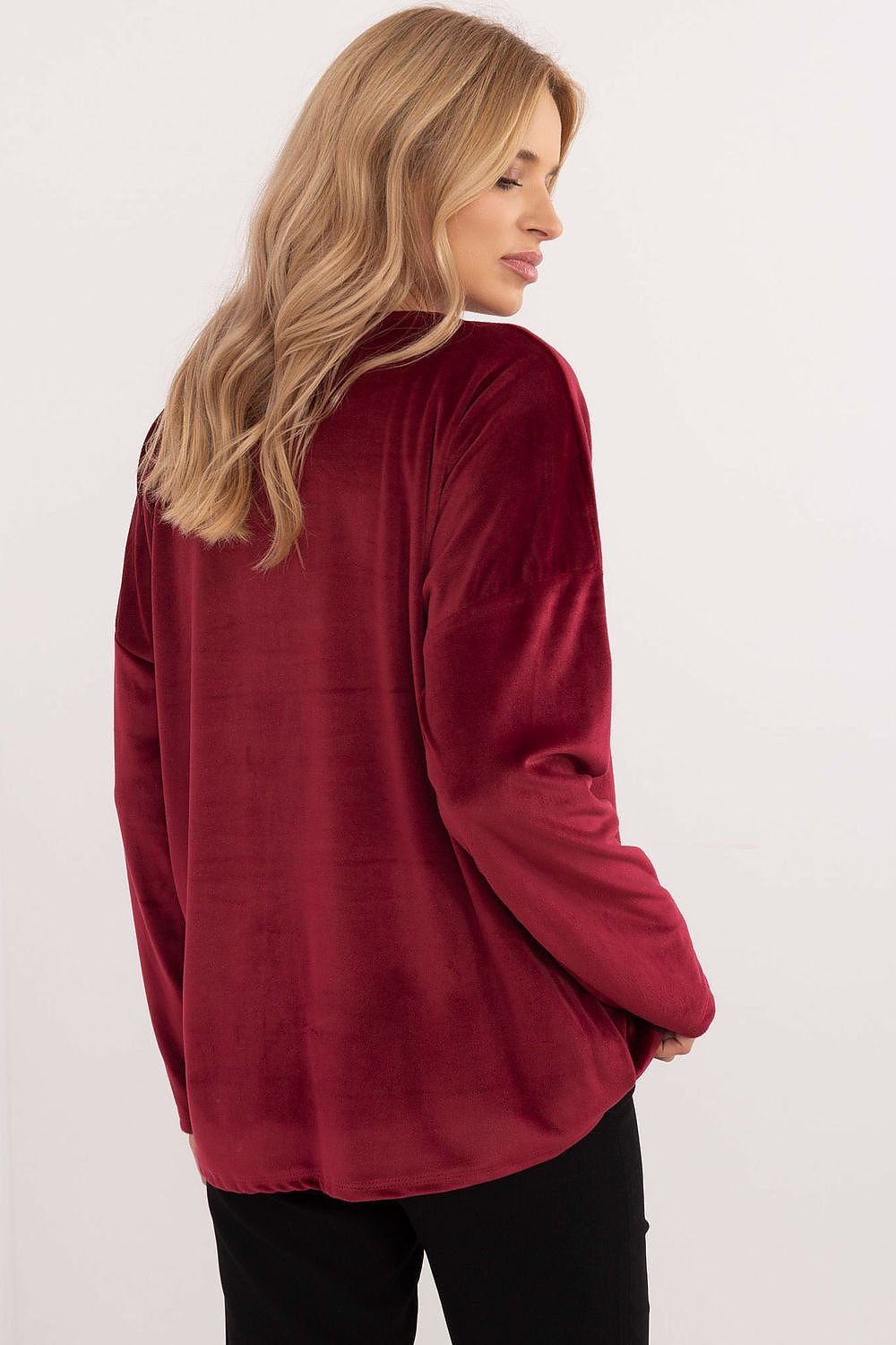 Stylish Velour Blouse brown / one-size-fits-all MAHYSTYLE