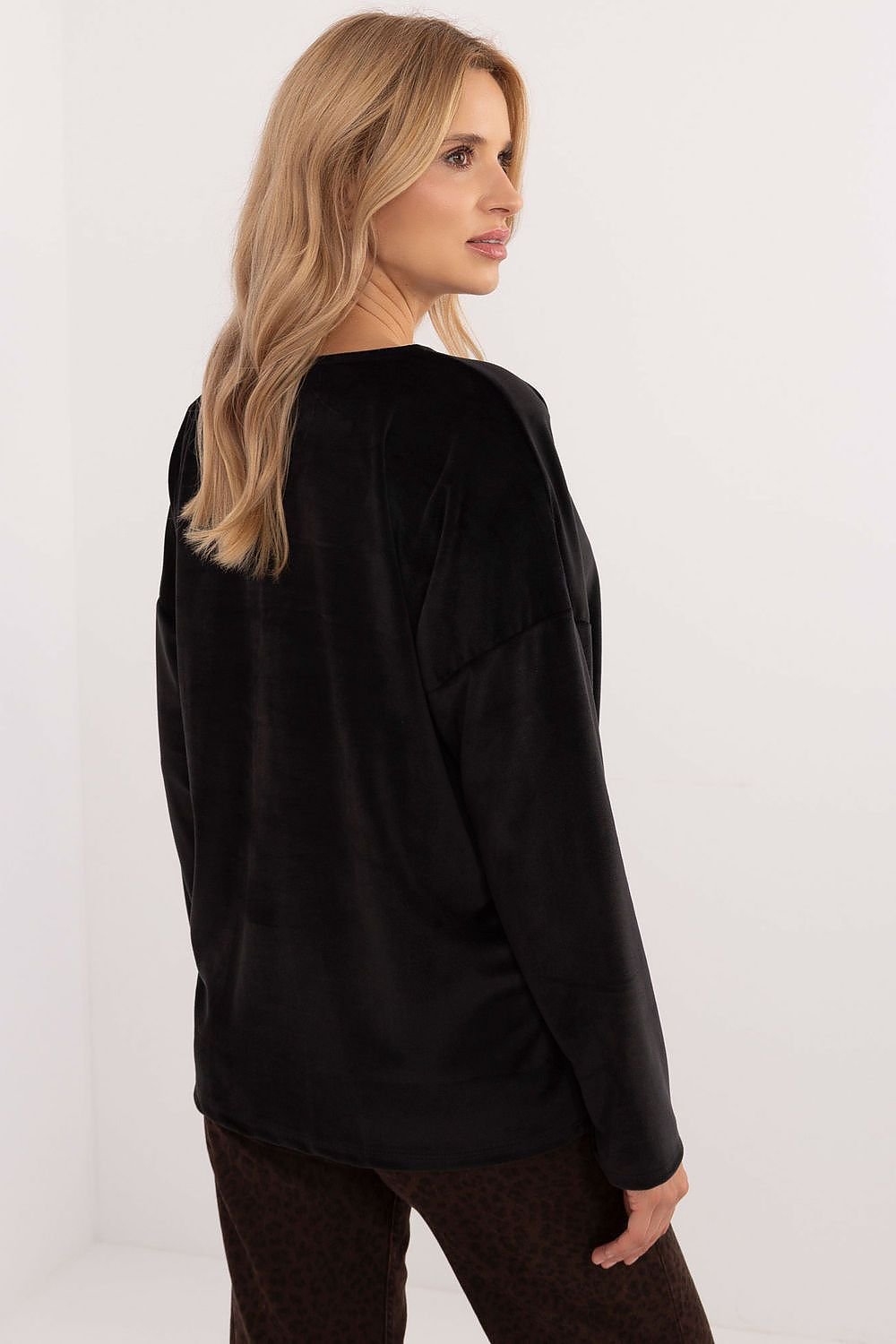 Stylish Velour Blouse brown / one-size-fits-all MAHYSTYLE