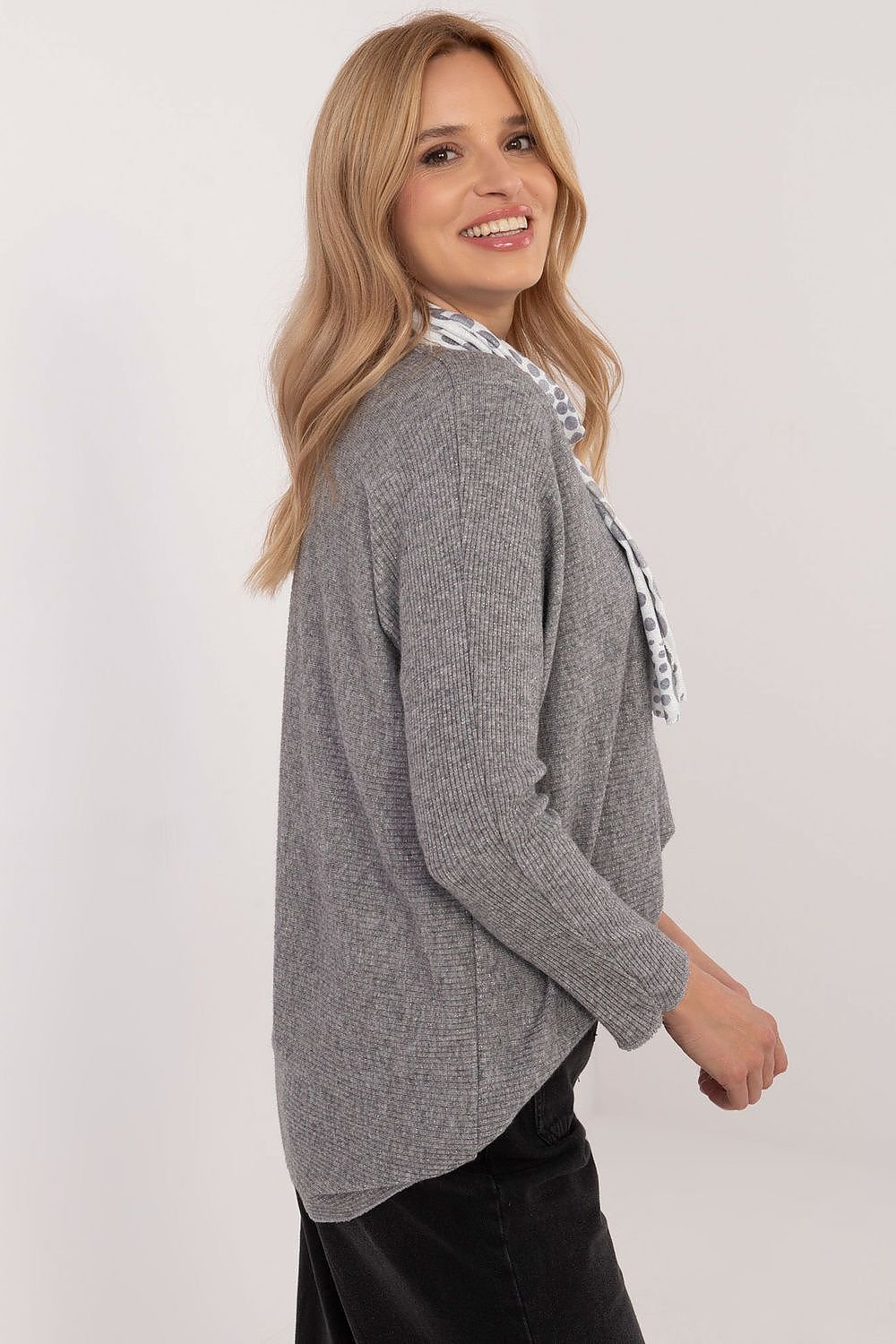 Sweater with Scarf red / one-size-fits-all MAHYSTYLE