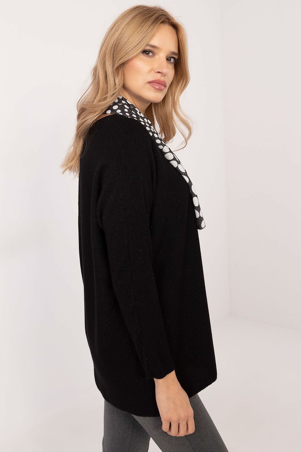 Sweater with Scarf red / one-size-fits-all MAHYSTYLE