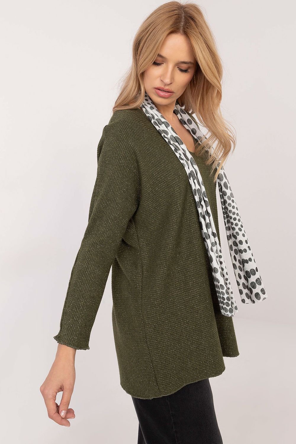 Sweater with Scarf green / one-size-fits-all MAHYSTYLE