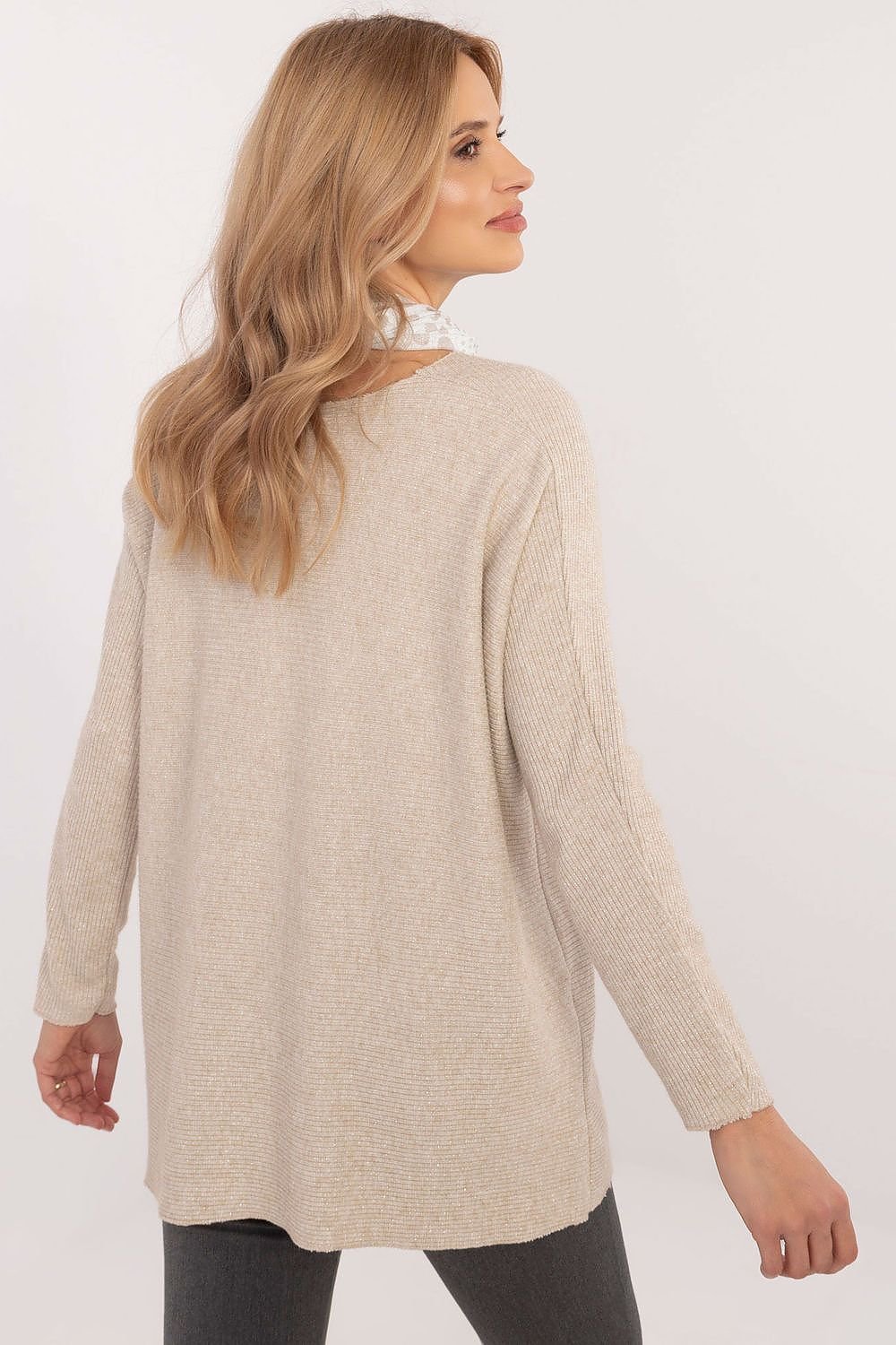 Sweater with Scarf red / one-size-fits-all MAHYSTYLE