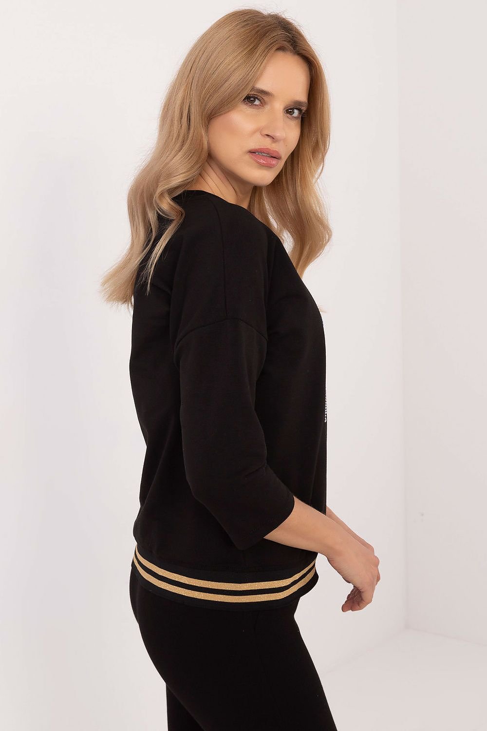 Casual Cotton Blouse/ Elegant Cotton Blouse with Jet Stone Details – Chic & Comfortable Style beige / S MAHYSTYLE
