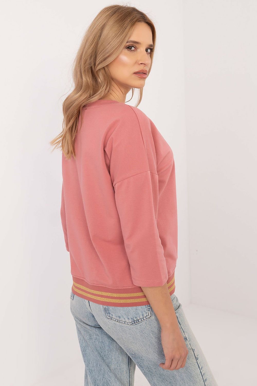 Casual Cotton Blouse/ Elegant Cotton Blouse with Jet Stone Details – Chic & Comfortable Style beige / S MAHYSTYLE