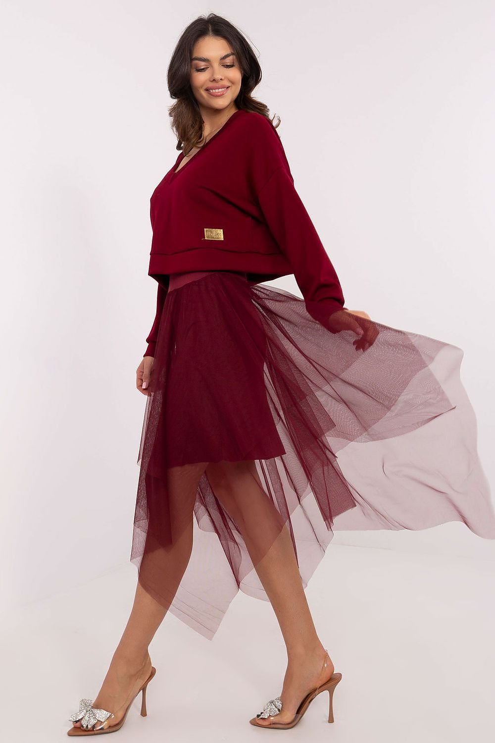 Stylish Women's Dress Set – Chic, Comfortable & Versatile Fashion one-size-fits-all / Dark red MAHYSTYLE