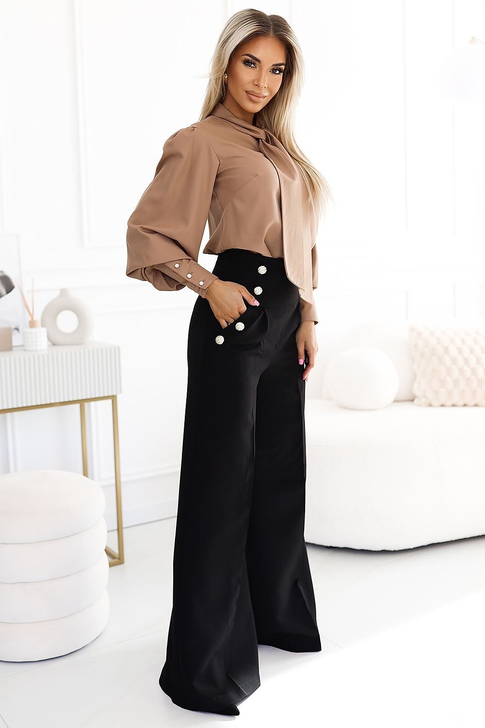 Caramel Business Blouse S MAHYSTYLE