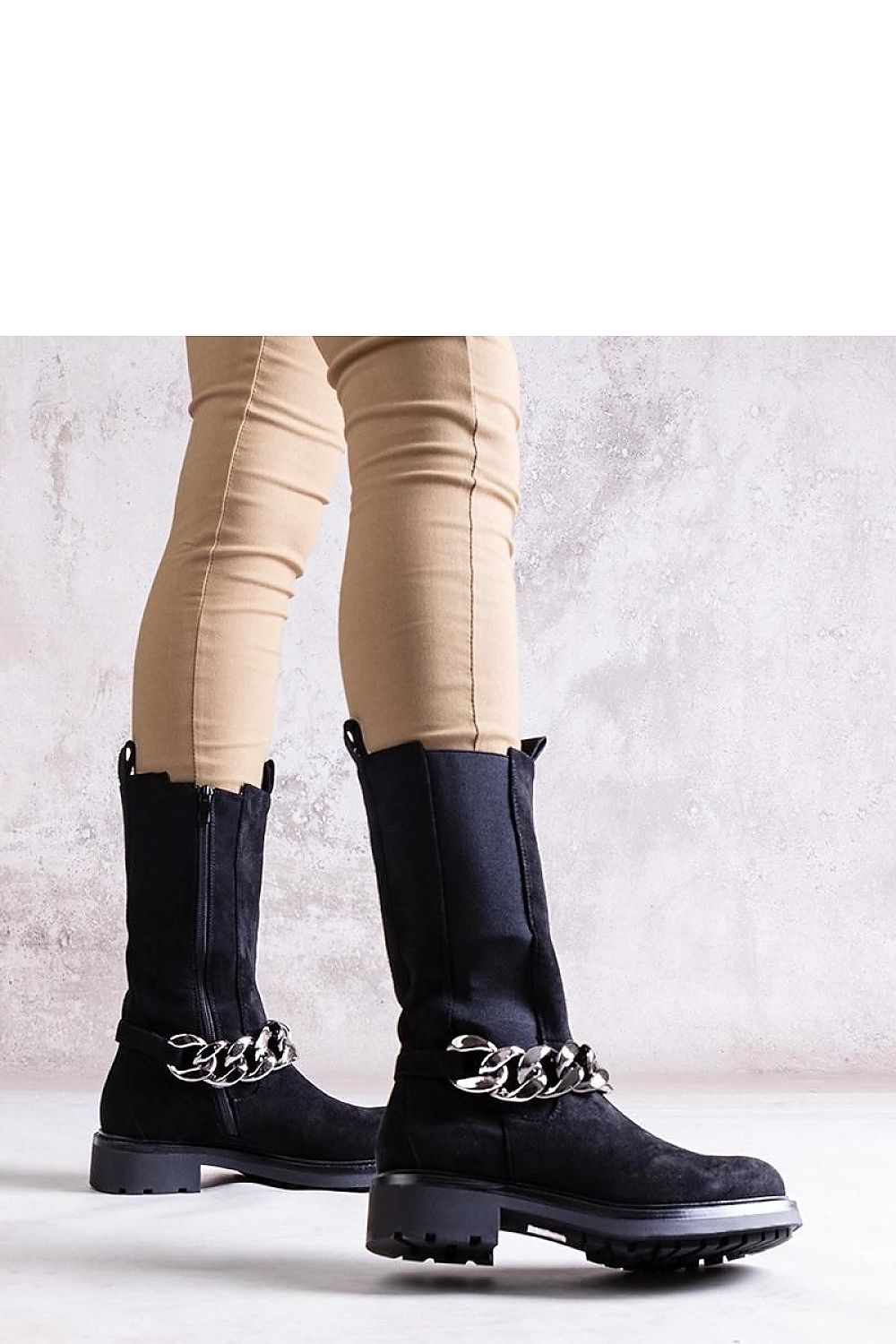 Black Women's Ankle Boots Yasarna with Chain – Trendy and Comfortable Footwear black / 36 MAHYSTYLE