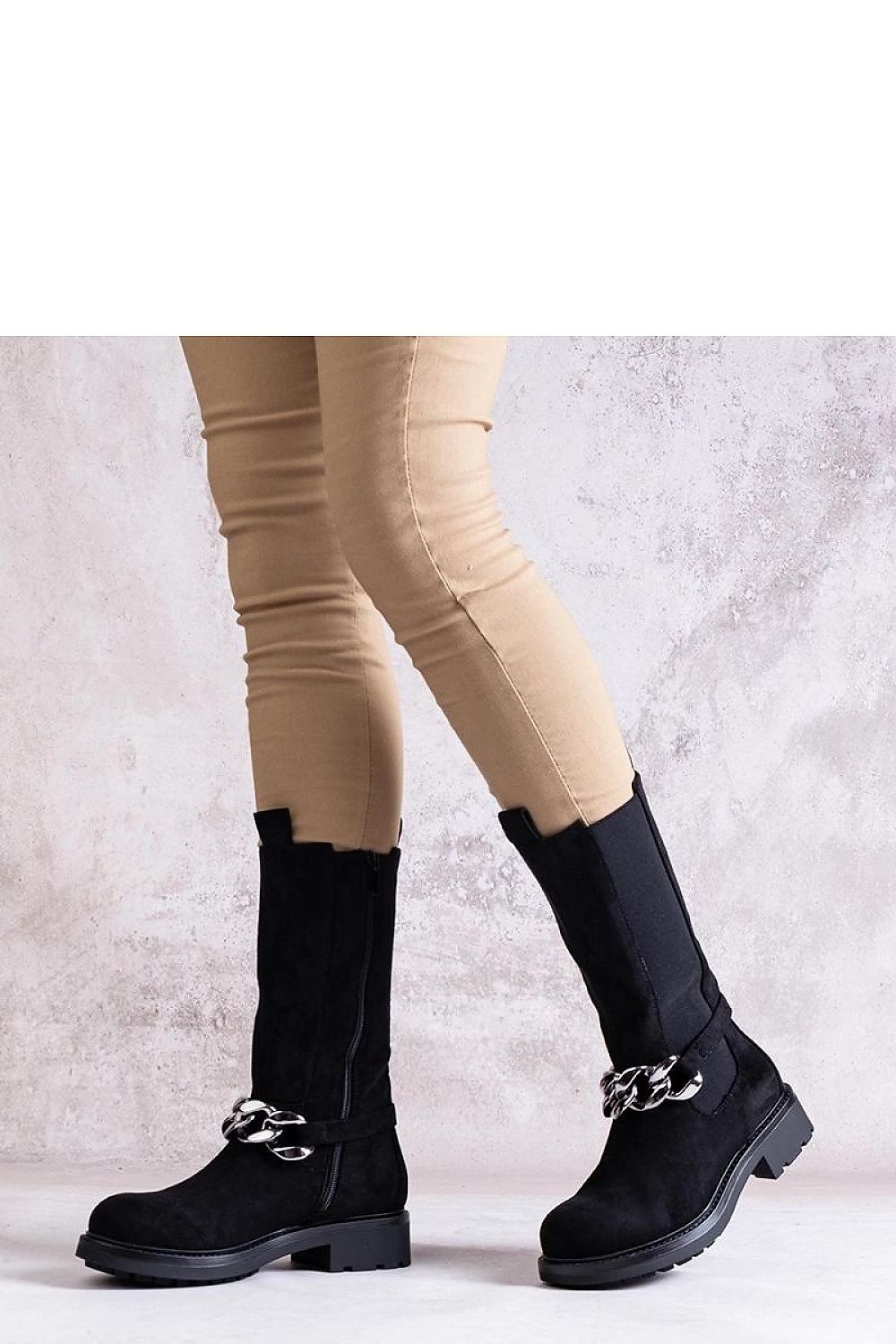 Black Women's Ankle Boots Yasarna with Chain – Trendy and Comfortable Footwear black / 36 MAHYSTYLE