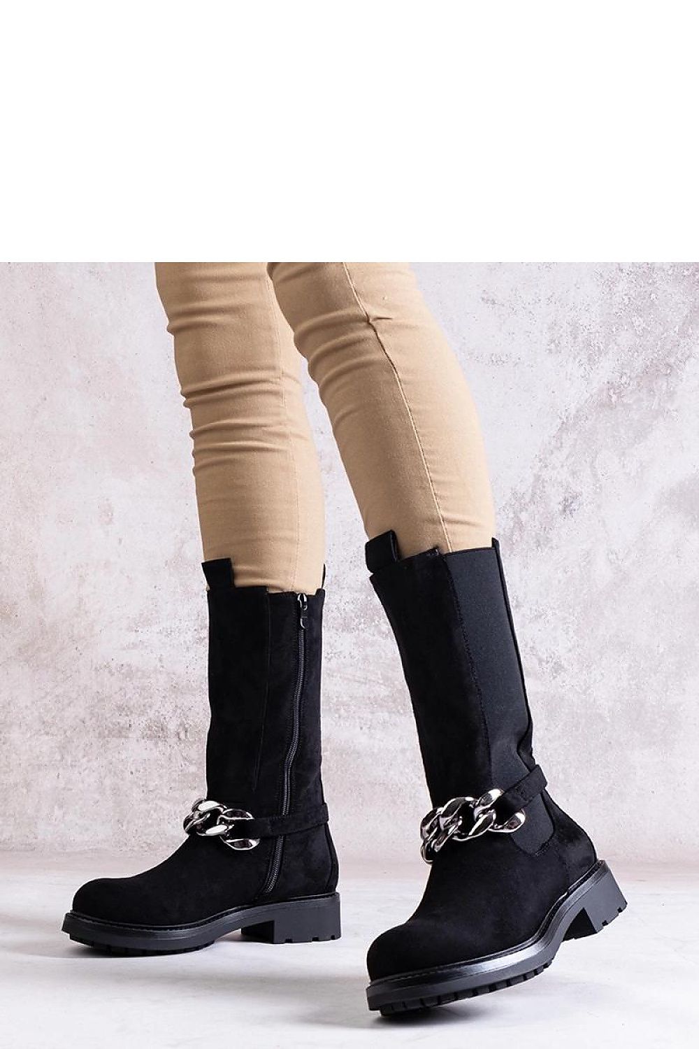 Black Women's Ankle Boots Yasarna with Chain – Trendy and Comfortable Footwear black / 36 MAHYSTYLE