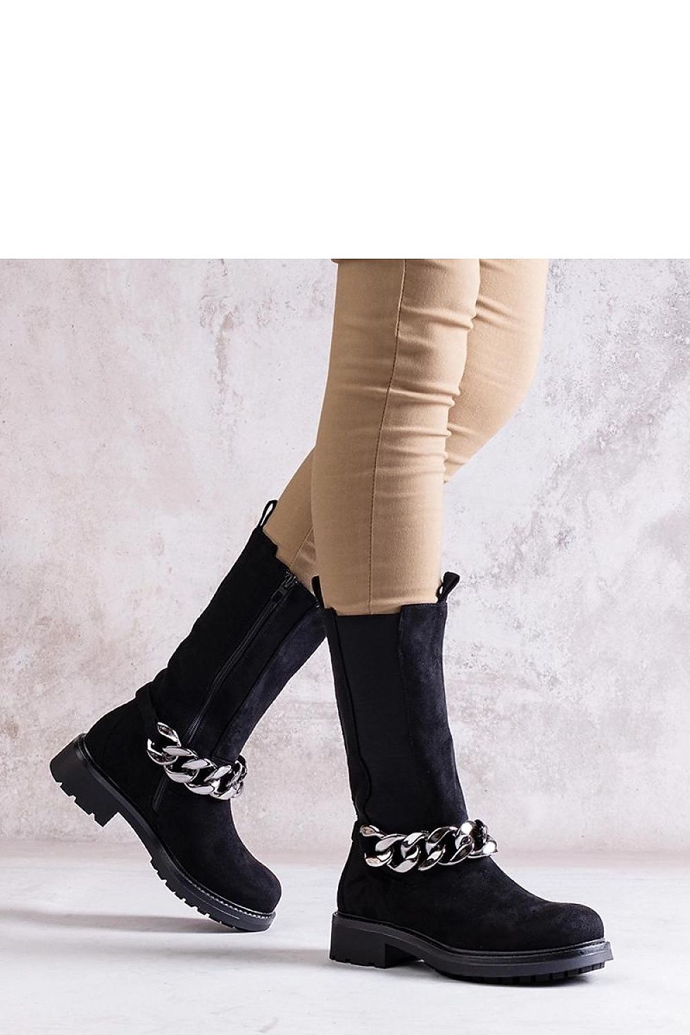 Black Women's Ankle Boots Yasarna with Chain – Trendy and Comfortable Footwear black / 36 MAHYSTYLE