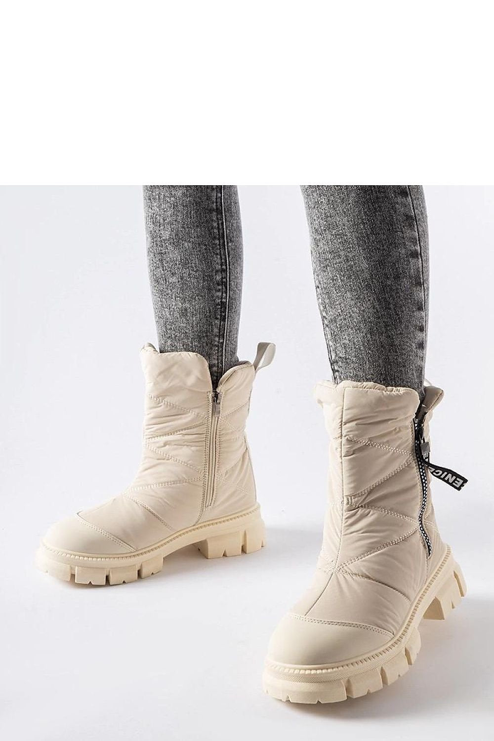 Beige Insulated Quilted Snow Boots Antonina – Warm and Stylish Winter Footwear beige / 36 MAHYSTYLE