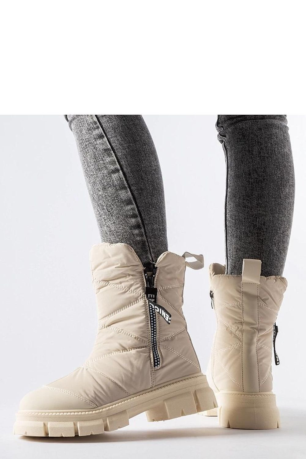 Beige Insulated Quilted Snow Boots Antonina – Warm and Stylish Winter Footwear beige / 36 MAHYSTYLE