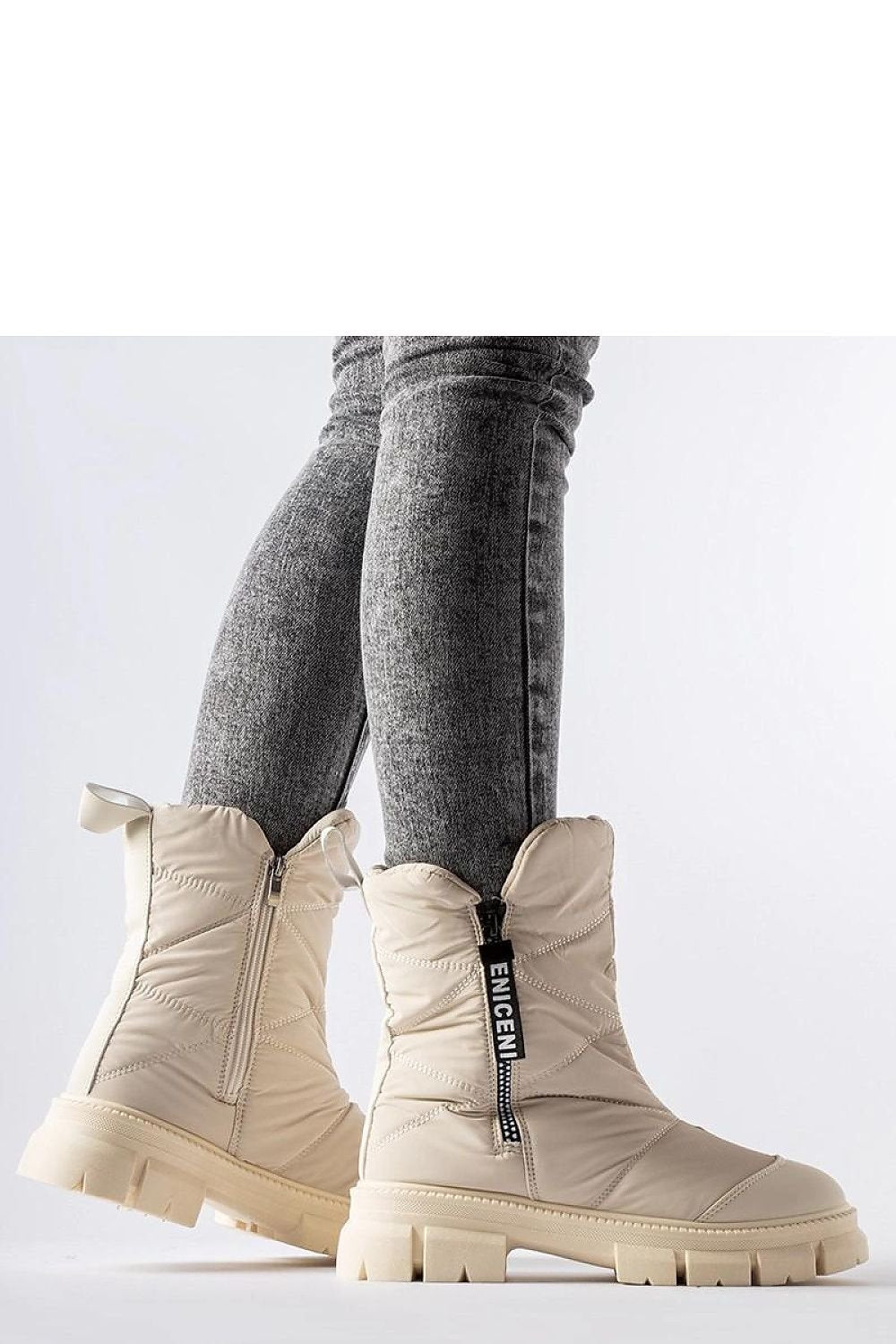 Beige Insulated Quilted Snow Boots Antonina – Warm and Stylish Winter Footwear beige / 36 MAHYSTYLE