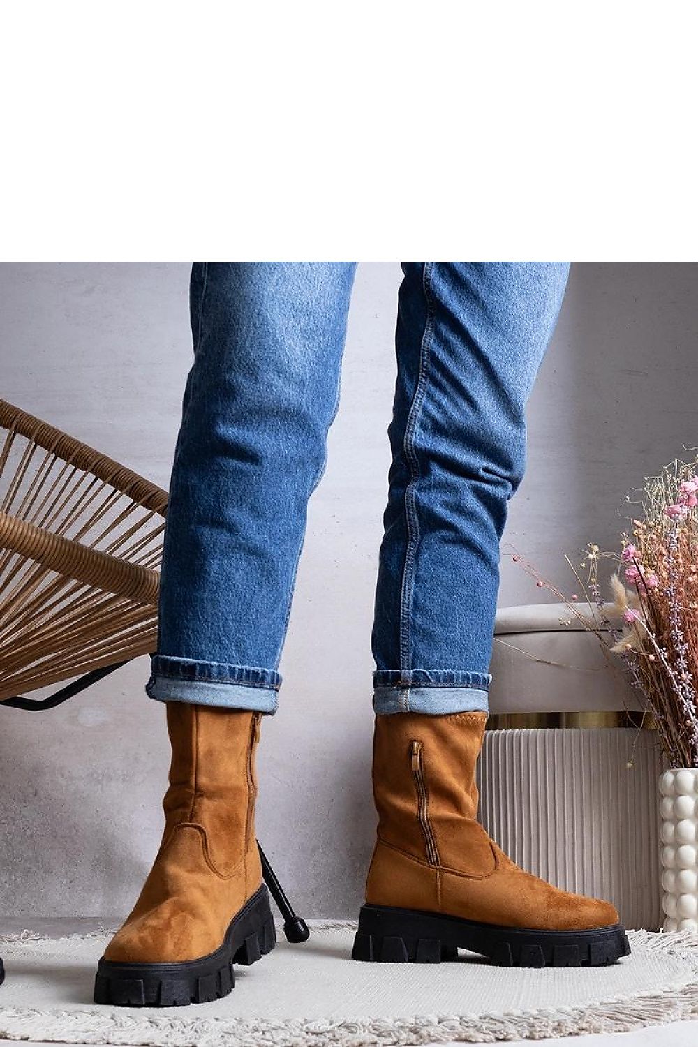 Conco Brown Platform Ankle Boots – Trendy & Warm for Autumn brown / 36 MAHYSTYLE