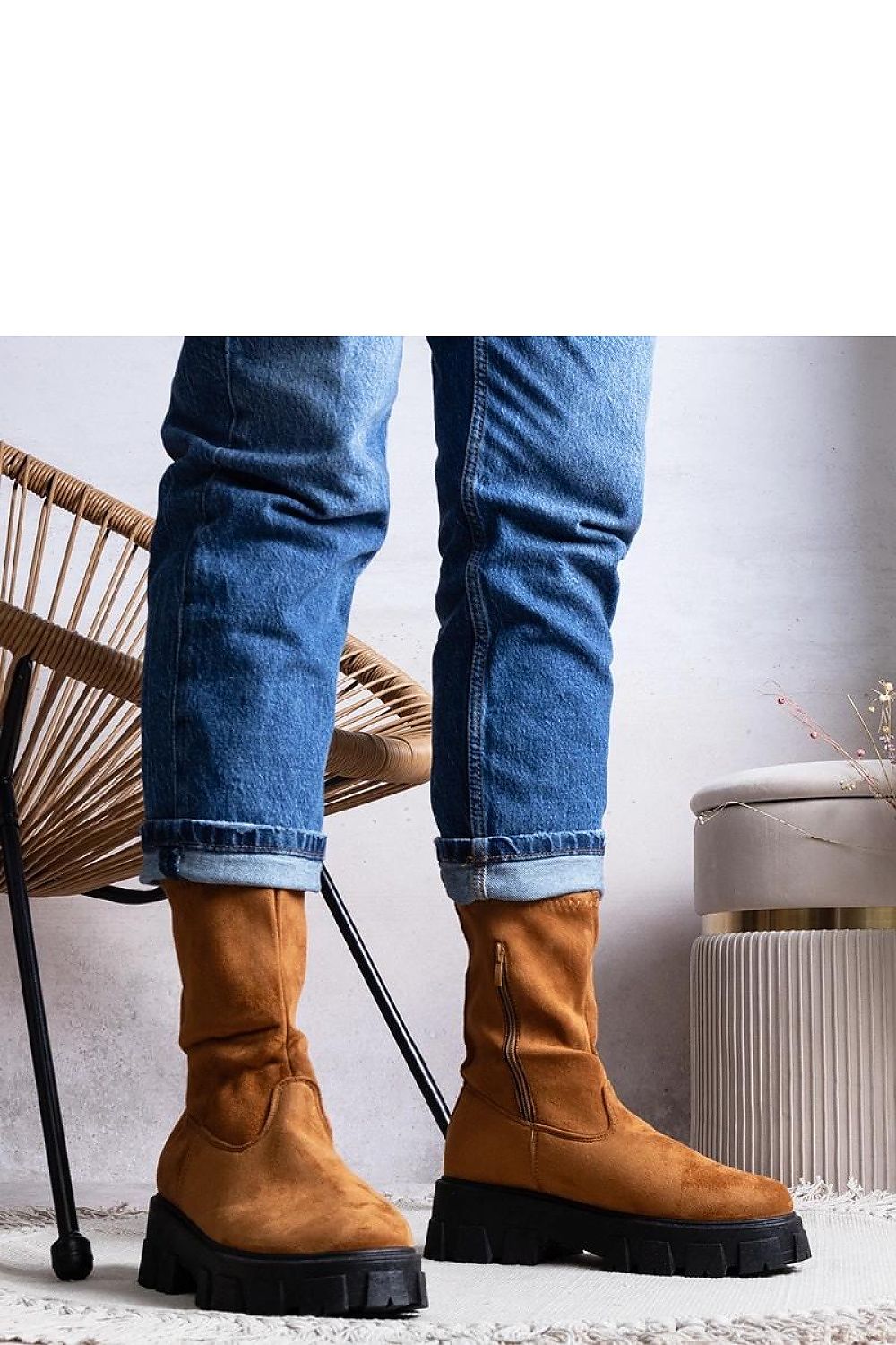 Conco Brown Platform Ankle Boots – Trendy & Warm for Autumn brown / 36 MAHYSTYLE