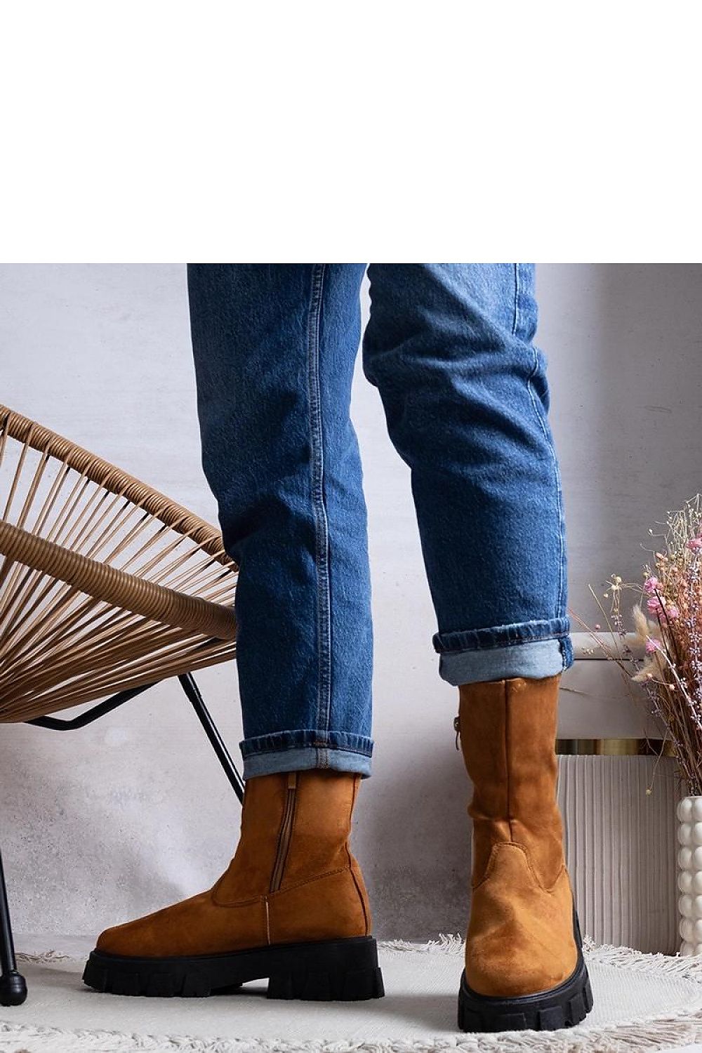 Conco Brown Platform Ankle Boots – Trendy & Warm for Autumn brown / 36 MAHYSTYLE