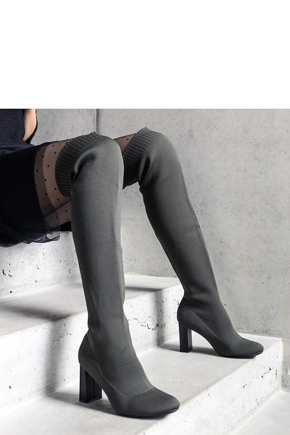 Flamme Green Slip-On Stiletto Boots - Elegance Meets Winter Comfort 36 MAHYSTYLE