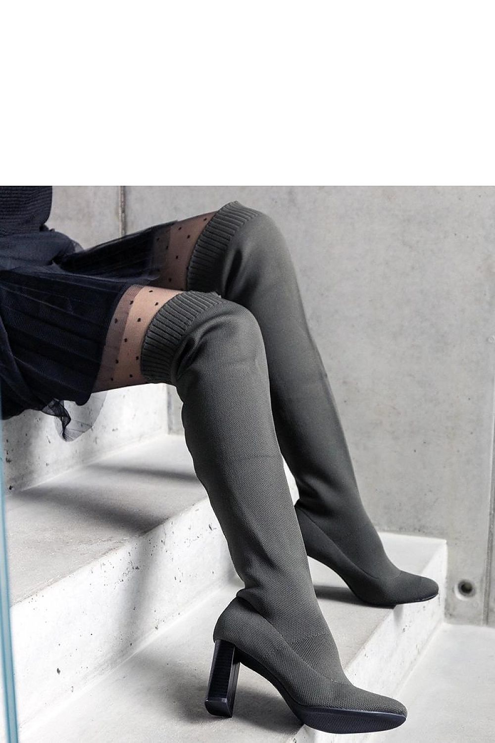 Flamme Green Slip-On Stiletto Boots - Elegance Meets Winter Comfort 36 MAHYSTYLE