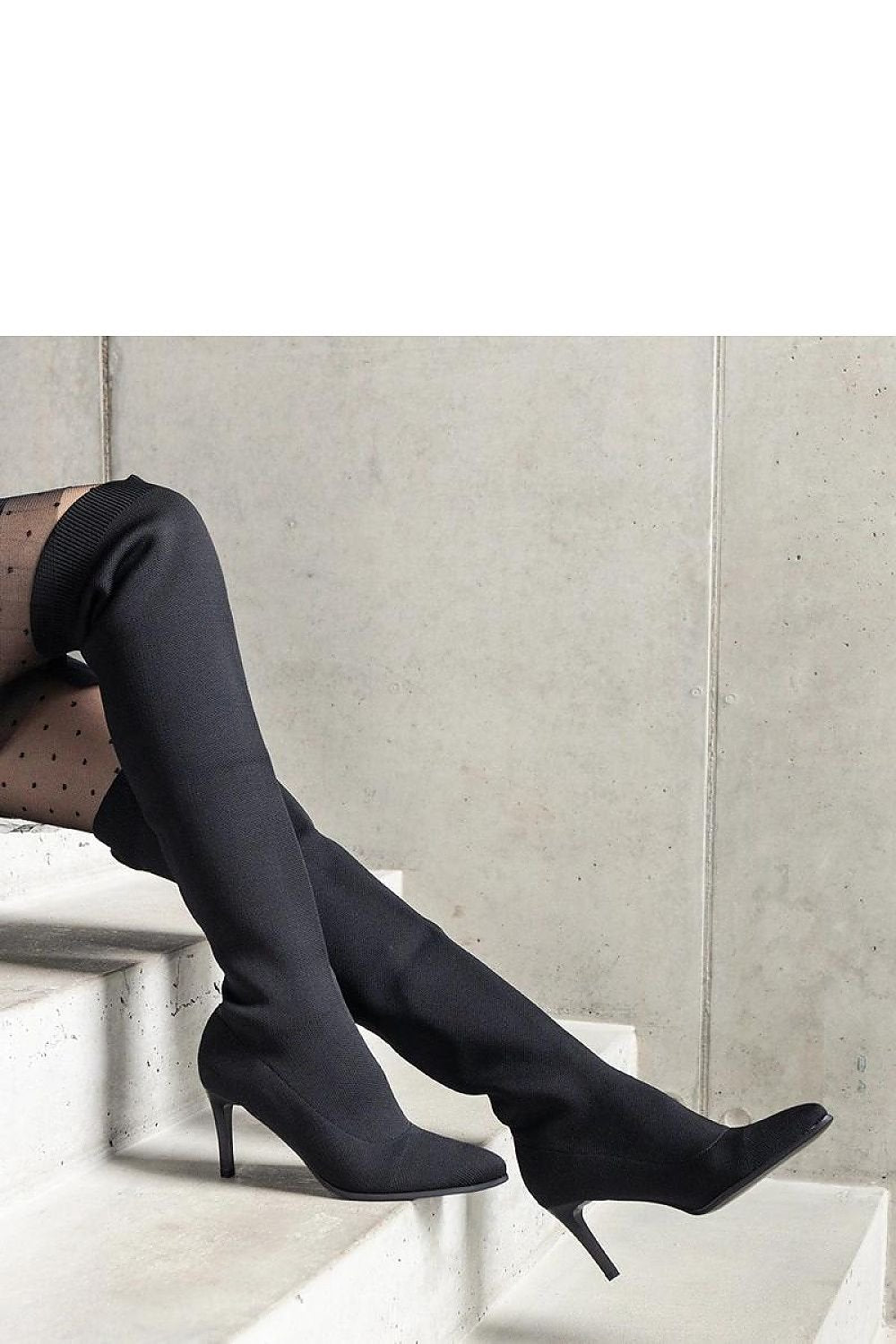 Atari Black Slip-On Stiletto Boots - Sleek, Warm, and Stylish black / 36 MAHYSTYLE