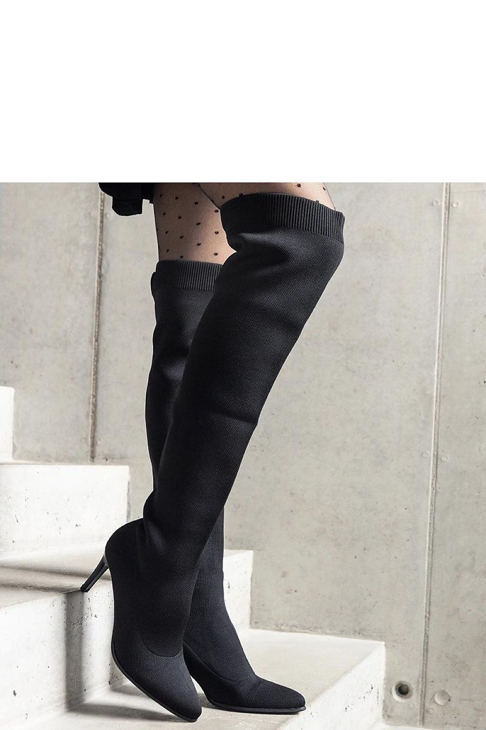 Atari Black Slip-On Stiletto Boots - Sleek, Warm, and Stylish black / 36 MAHYSTYLE
