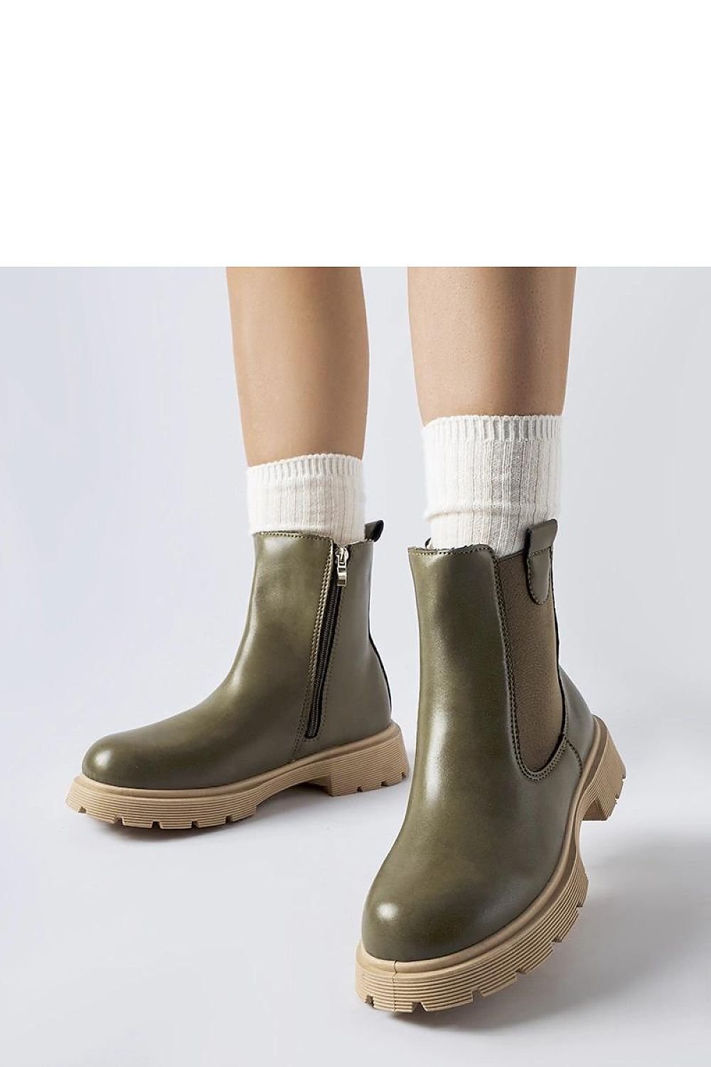 Giacinta White Ankle Boots – Chic & Comfortable Footwear for Fall & Spring green / 36 MAHYSTYLE