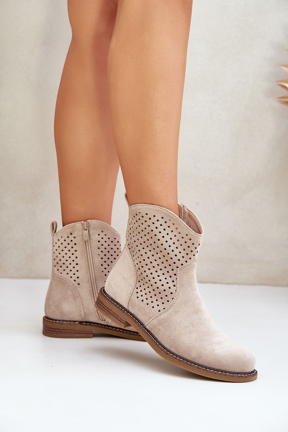 Spring Essential – Women's Openwork Eco-Suede Ankle Boots black / 36 MAHYSTYLE