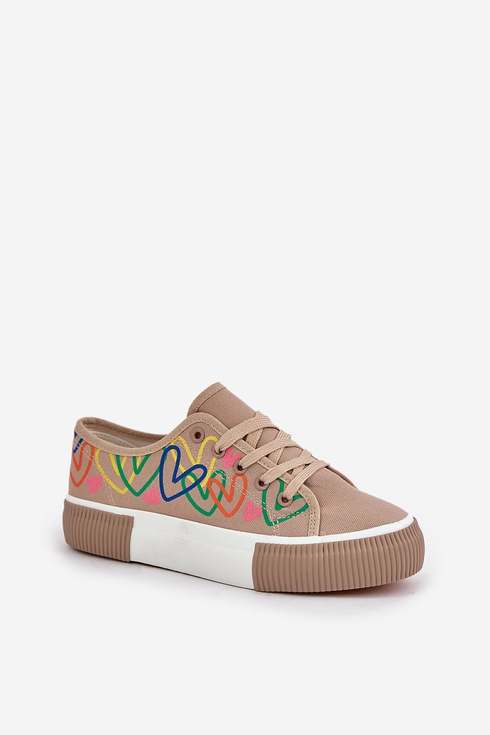 Bella Women's Canvas Sneakers – Classic Comfort with a Playful Touch beige / 36 MAHYSTYLE