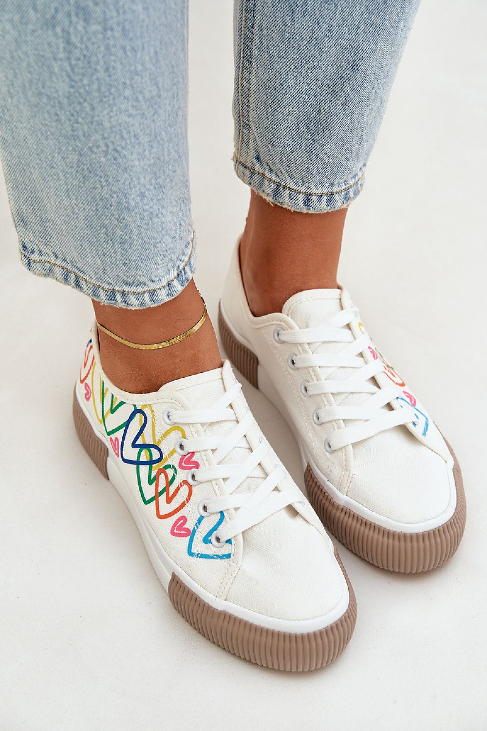 Bella Women's Canvas Sneakers – Classic Comfort with a Playful Touch beige / 36 MAHYSTYLE