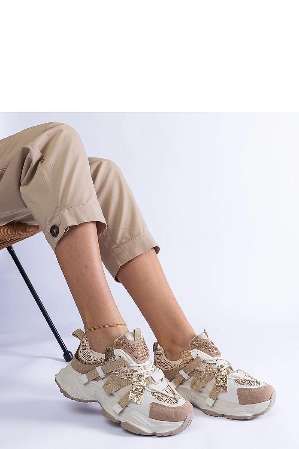 Golden Grace – Elegant Beige Sneakers beige / 36 MAHYSTYLE